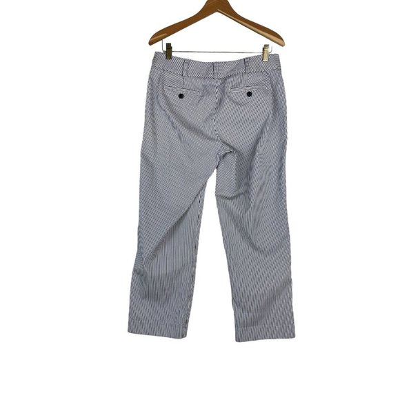 Talbots Signature Ankle Pant Women Size 8 Striped Black Cream Mid Rise Stretch - Picture 3 of 10